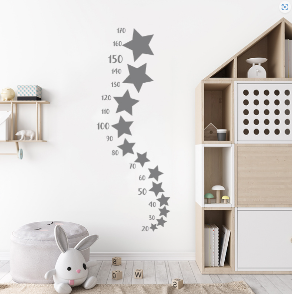 Vinyl interior height chart sticker "Stars"