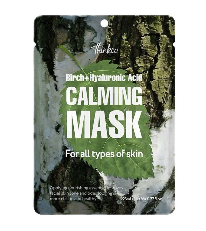 Thinkco Fabric Face Mask with Japanese Birch Bark Extract and Hyaluronic Acid, 23 ml