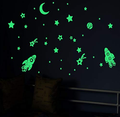 Set of luminous wall stickers "Space"