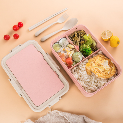 Lunch box with wheat straw cutlery "ECO"