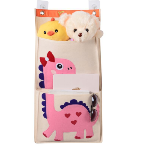 Hanging organizer with pockets "Pink dinosaur"