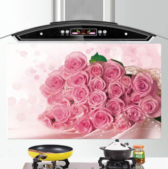 Grease-repellent sticker for kitchen ROSES